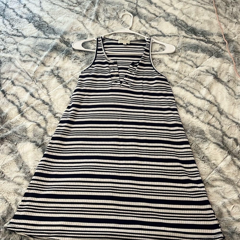 Blue/white striped dress